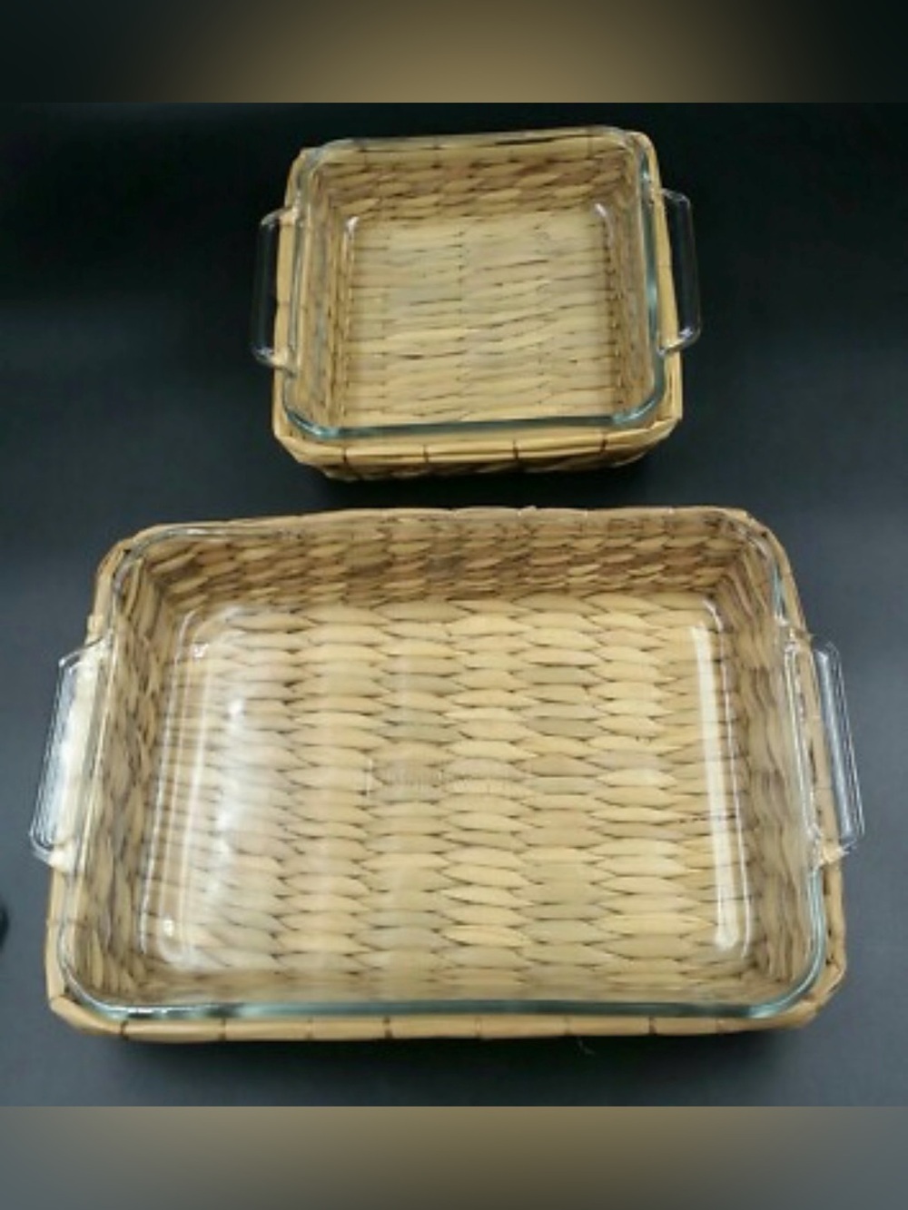 Anchor Hocking 9x13 & 8x8 Glass Casserole Baking Dishes with Buffet Basket